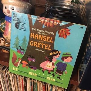 1960s Hansel and Gretel 45 vinyl record and book